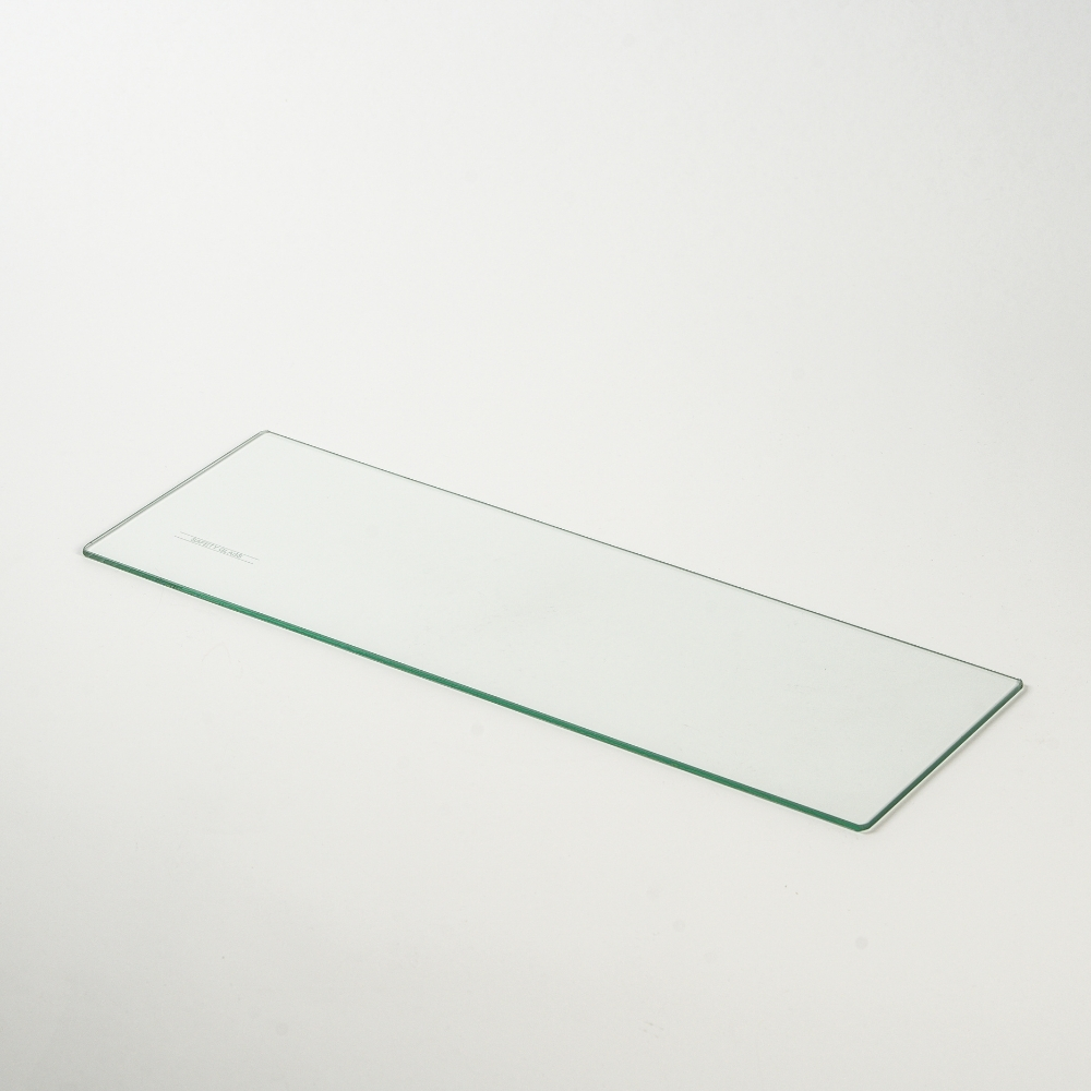 Image of the glass shelf on a white background